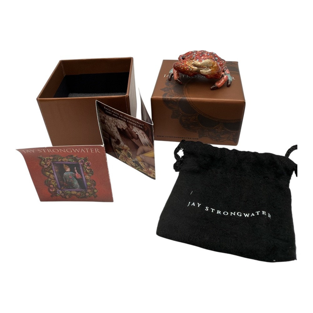 Jay Strongwater Richard Crab Oceana Trinket Box Org. Box & Pamphlet